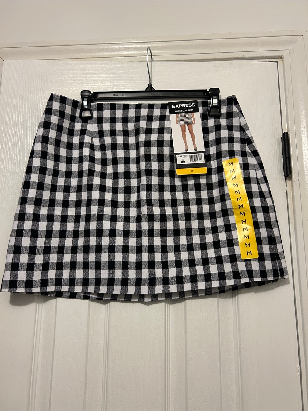Express Black and White Gingham Mini Skirt